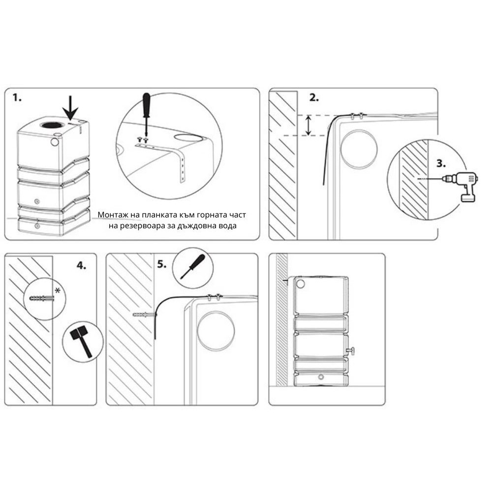 Δεξαμενή Συλλογής Βρόχινου Νερού HydroMoby Arves Wall Stone, 400L, Γκρι | Δεξαμενές Νερού |  |