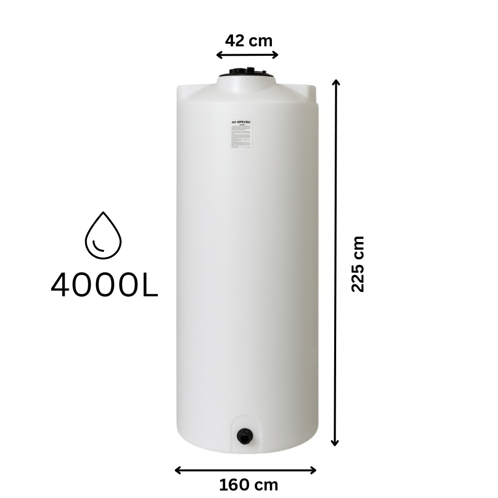 White vertical drinking water tank